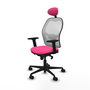 PIQUERAS Y CRESPO Silla de oficina Jorquera Rosa y Blanco