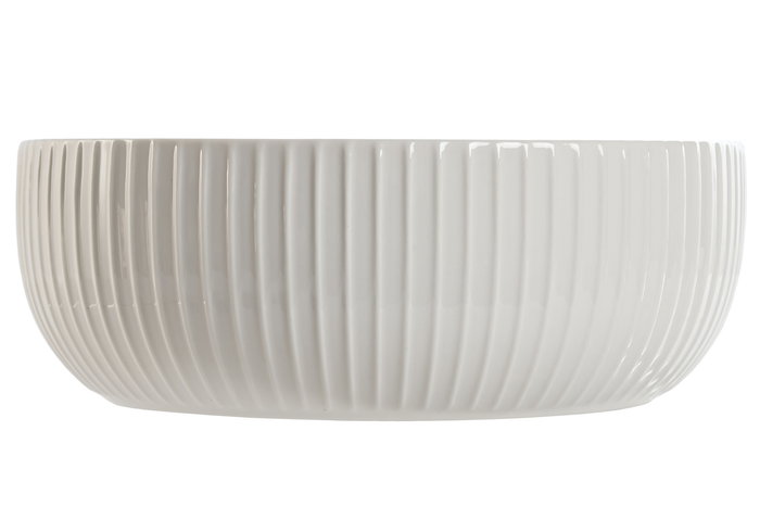 DKD Home Decor Ensaladera Urban Blanco Porcelana 22 x 7.7 x 22 cm (2 Unidades)