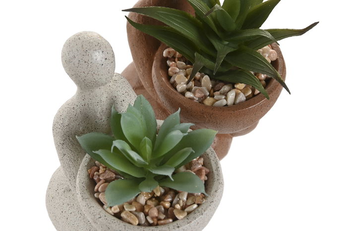 DKD Home Decor Planta Terracota Crema 9 x 12 x 7 cm (4 Unidades)