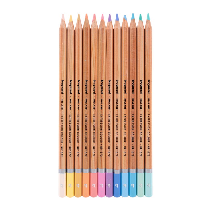 Estuche metálico de Lápices de colores Bruynzeel Expression tonos pastel de 12 artículos