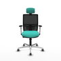 PIQUERAS Y CRESPO Silla de oficina Yunquera Sincro/Traslack Turquesa y Negro