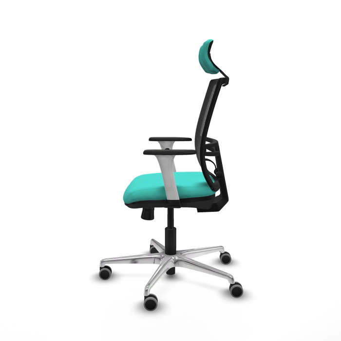 PIQUERAS Y CRESPO Silla de oficina Yunquera Sincro/Traslack Turquesa y Negro