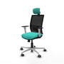 PIQUERAS Y CRESPO Silla de oficina Yunquera Sincro/Traslack Turquesa y Negro