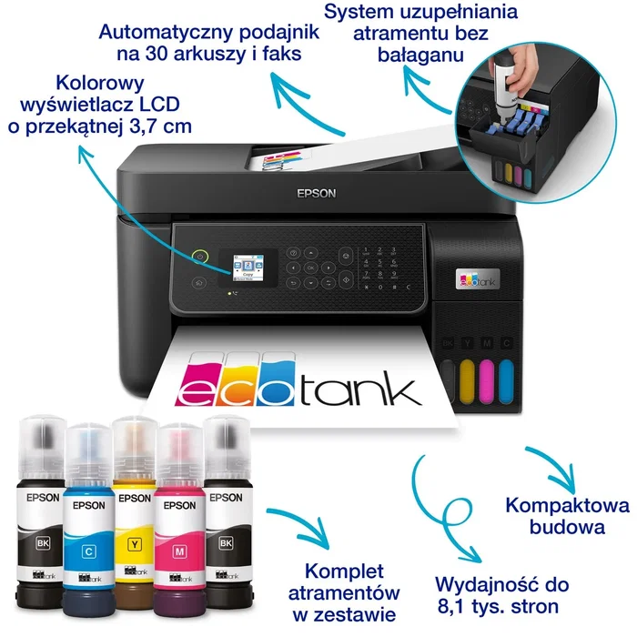 Epson EcoTank L5310 Impresora Multifunción A4 WiFi USB Negro Color
