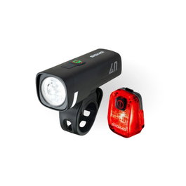Sigma Juego de Luces a Batería AURA 40 Delantera 1100 lúmenes y HIRO 10 Trasera para Bicicleta