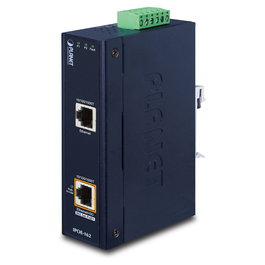 Planet IPOE-162 Inyector de Potencia PoE Gigabit (10/100/1000), 30W, 12-48V DC, Montaje en Pared o Carril DIN, IP30, para Temperaturas de -40°C a 75°C
