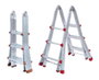Escalera telescópica articulada 4x3 peldaños de aluminio
