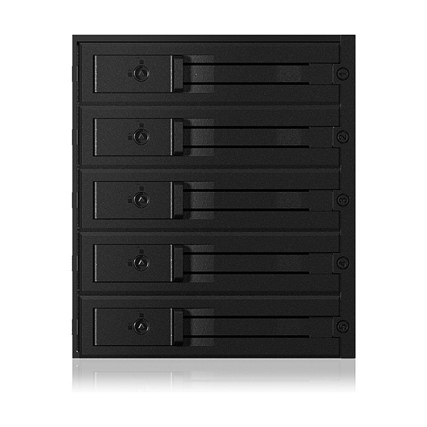 ICY BOX IB-565SSK Backplane para 5 HDD de 2.5", Hot-Swap, 3 Bahías de 5.25", con Ventilador, Llave y Aluminio - SATA, SATA II, SATA III, SAS