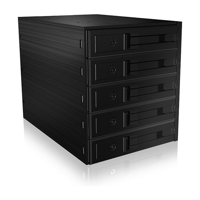 ICY BOX IB-565SSK Backplane para 5 HDD de 2.5", Hot-Swap, 3 Bahías de 5.25", con Ventilador, Llave y Aluminio - SATA, SATA II, SATA III, SAS