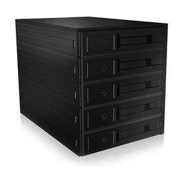 ICY BOX IB-565SSK Backplane para 5 HDD de 2.5", Hot-Swap, 3 Bahías de 5.25", con Ventilador, Llave y Aluminio - SATA, SATA II, SATA III, SAS