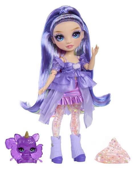 MGA Muñeca Rainbow High Violet 22 cm Morada con Slime Transparente y Brillo