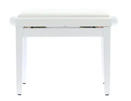 QUIKLOK - Banqueta para Piano de Terciopelo, Color Blanco Mate