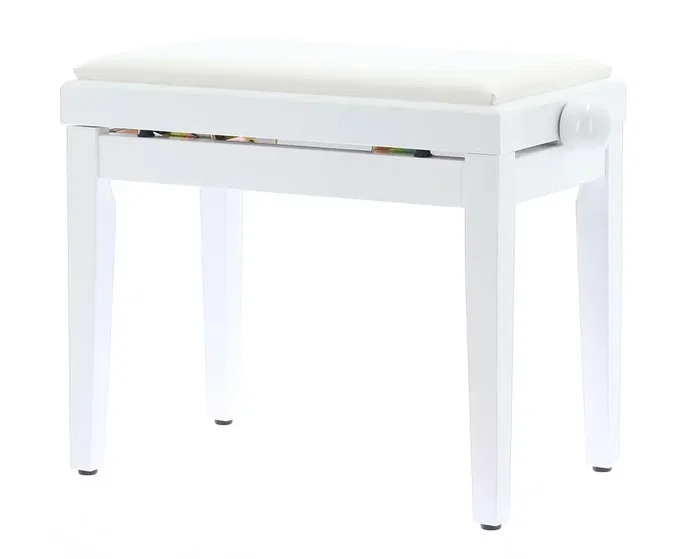 QUIKLOK - Banqueta para Piano de Terciopelo, Color Blanco Mate QUIKLOK - Banqueta para Piano de Terciopelo, Color Blanco Mate