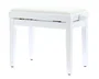 QUIKLOK - Banqueta para Piano de Terciopelo, Color Blanco Mate