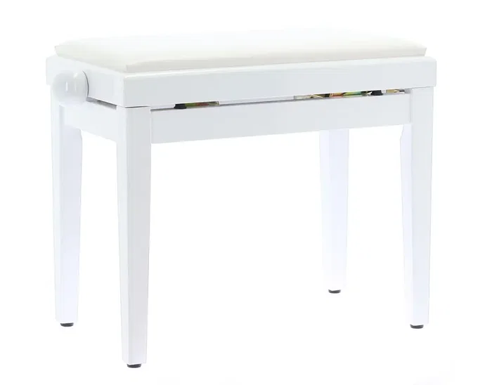 QUIKLOK - Banqueta para Piano de Terciopelo, Color Blanco Mate QUIKLOK - Banqueta para Piano de Terciopelo, Color Blanco Mate