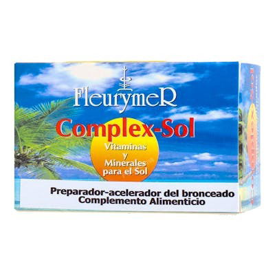 FLEURYMER Complex Sol Vitaminas + Minerales para Bronceado y Protección Solar, con Betacaroteno, Cobre, Zinc y Manganeso 60 Cápsulas FLEURYMER Complex Sol Vitaminas + Minerales para Bronceado y Protección Solar, con Betacaroteno, Cobre, Zinc y Manganeso 60 Cápsulas