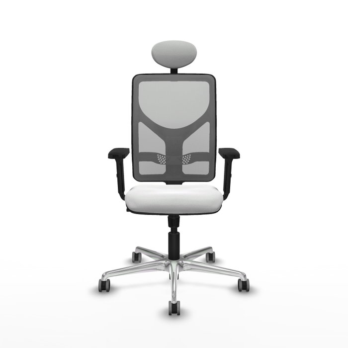 PIQUERAS Y CRESPO Silla de oficina Motilla con Mecanismo Sincro, Tela Blanca y Malla Gris