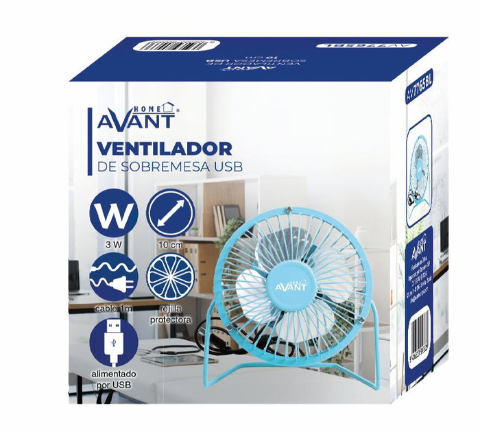 AVANT Ventilador USB Avant 3W - 10cm - Azul