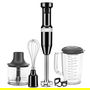 Kitchenaid Batidora de Varilla con Cable Negra 5KHBV83 EOB, Compacta y Ligera, Ideal para Batidos, Sopas y Purés, con Accesorios Batidor y Picadora