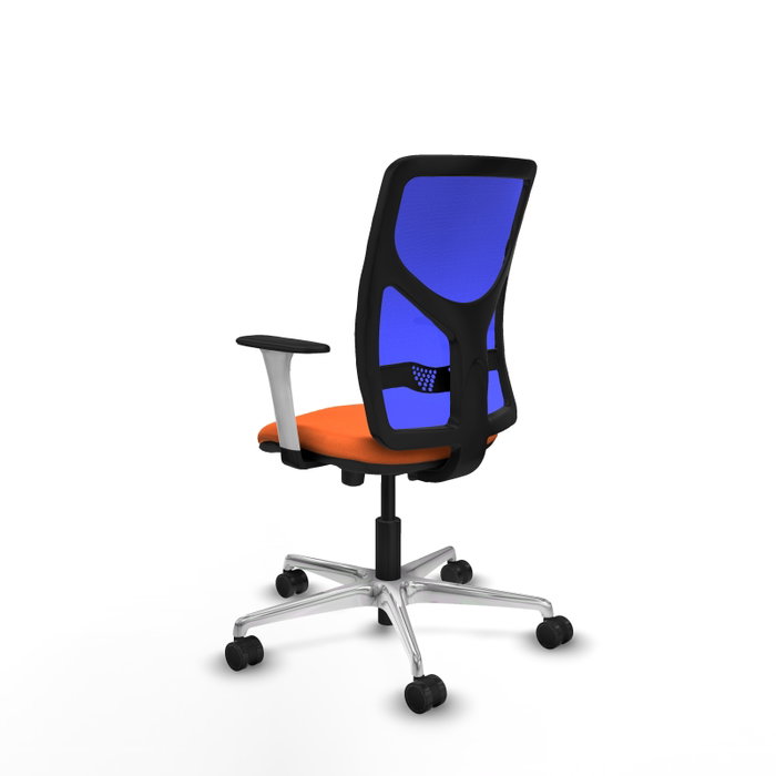 PIQUERAS Y CRESPO Silla de oficina Motilla con mecanismo Sincro/Traslack, Naranja y Azul