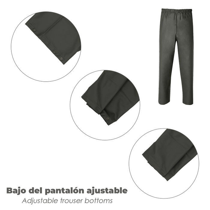 WOLFPACK LINEA PROFESIONAL Traje de Agua Impermeable Verde Poliuretano Talla 7-L