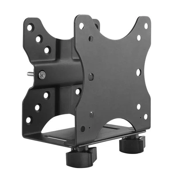 StarTech.com Soporte de Montaje VESA Ajustable para Thin Clients, Docking Station, NUC, Mac Mini, CPU Pequeña - Soporte para Monitor y Escritorio - Negro - ACCSMNT