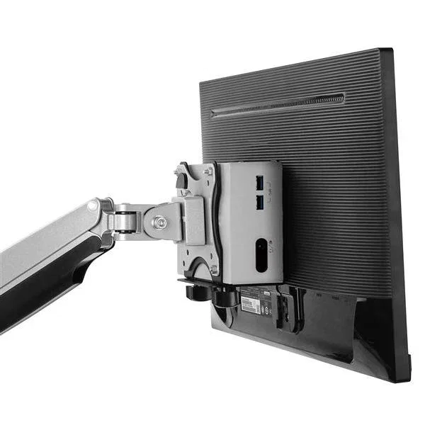 StarTech.com Soporte de Montaje VESA Ajustable para Thin Clients, Docking Station, NUC, Mac Mini, CPU Pequeña - Soporte para Monitor y Escritorio - Negro - ACCSMNT