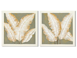 DKD Home Decor Cuadro Lienzo MDF 100x100 Palmera Surtido de 2