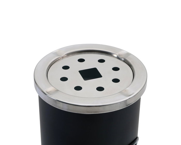 Confortime Papelera-Cenicero de Metal 8L Negro