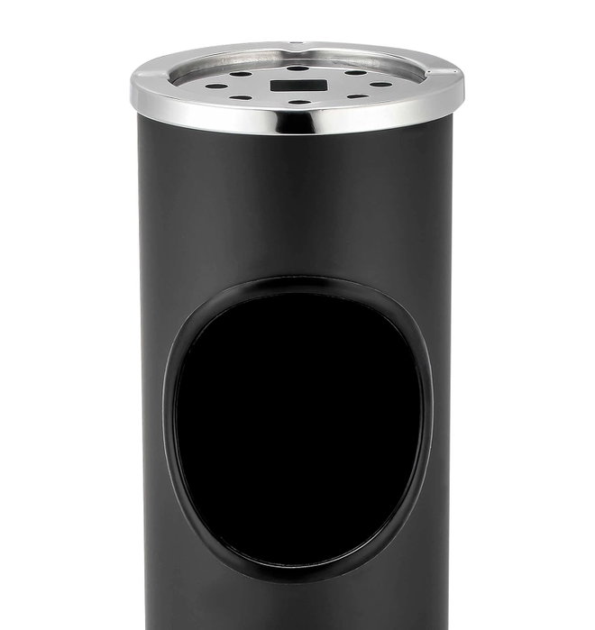 Confortime Papelera-Cenicero de Metal 8L Negro