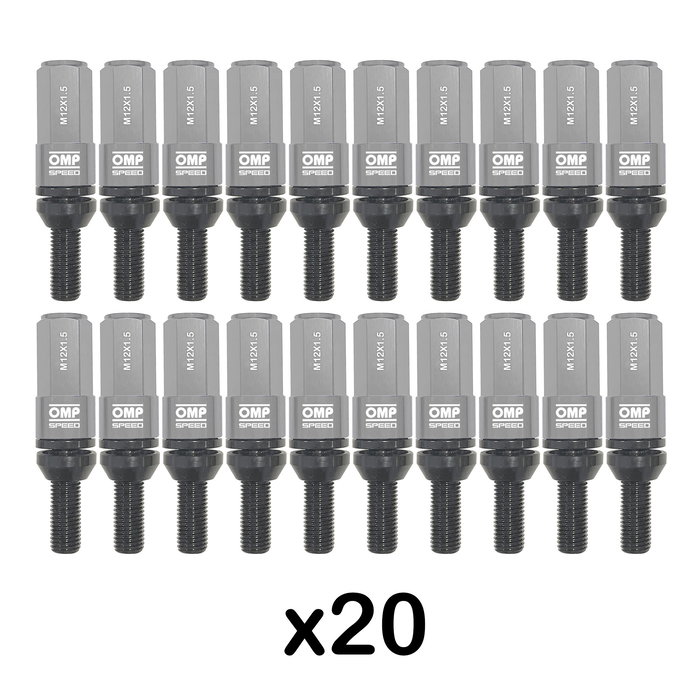 Kit de tornillos OMP OMPS09981204 28 mm Gris M12 x 1,50