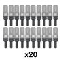 OMP Juego de 20 tornillos con protector de aluminio M12x1.5 color negro y gris