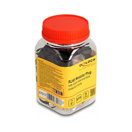 DeLOCK Set de 25 Conectores RJ45 Cat.8.1 con Alivio de Tensión y Protección contra Doblez
