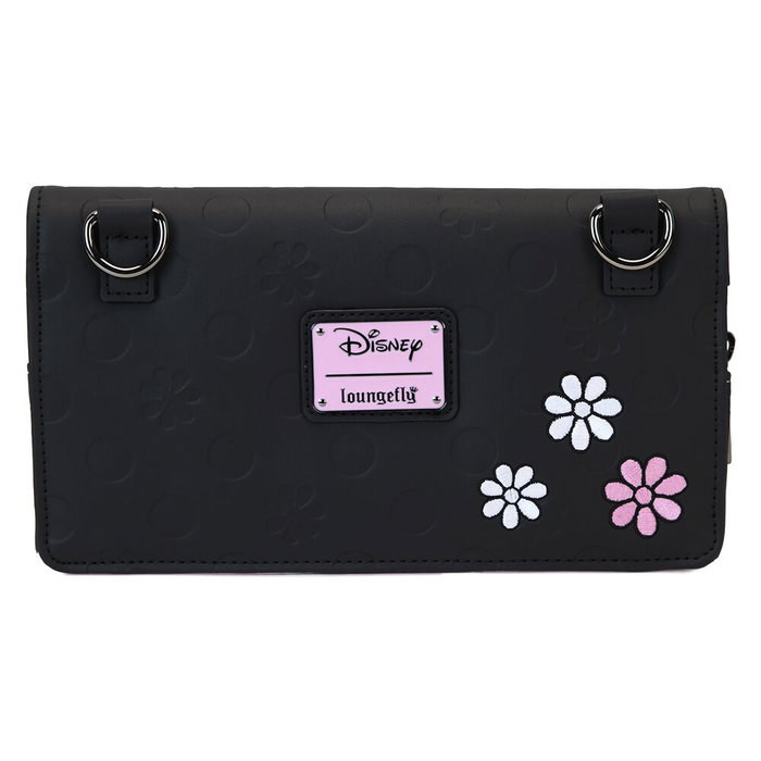 Loungefly Bolso Bandolera Minnie Disney Rock the Dots Piel Vegana 22,86x1,27x19,69cm con Correa Ajustable y Lazo 3D