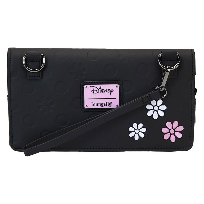Loungefly Bolso Bandolera Minnie Disney Rock the Dots Piel Vegana 22,86x1,27x19,69cm con Correa Ajustable y Lazo 3D