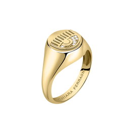 Chiara Ferragni Bossy Chain Ring YG+Eye Logo Dorado Talla 14