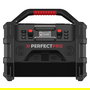 PerfectPro ROCKTAGON Radio de obra digital 30W DAB+ FM Bluetooth 5.2 IP65, 4 altavoces, compatible baterías 18V Bosch Makita DeWalt Milwaukee, USB, Negro/Rojo