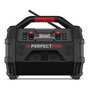 PerfectPro ROCKTAGON Radio de obra digital 30W DAB+ FM Bluetooth 5.2 IP65, 4 altavoces, compatible baterías 18V Bosch Makita DeWalt Milwaukee, USB, Negro/Rojo