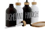 DKD Home Decor Set de 3 Dosificadores de Cristal y Bambú 350ml (Surtido)