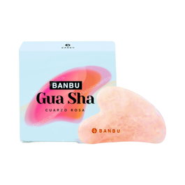 BANBU Guasha Cuarzo Rosa para Masaje Facial, Mejora Circulación y Reduce Hinchazón