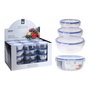 Excellent Houseware Set 3 Fiambreras Plástico Hermético Redondo 1400 ml, 800 ml, 400 ml Aptas Microondas Lavavajillas Congelador