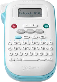 Brother Rotuladora Manual P-touch N10 Azul Blanco para Etiquetado Escolar y Doméstico