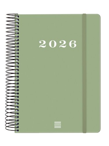 Finocam Agenda Espiral Tapa Dura 2026 Verde (A5)
