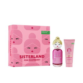 Benetton Sisterland Pink Raspberry Estuche 2pz Eau de Toilette 80ml + Loción Corporal 75ml Fragancia Floral con Notas de Frambuesa y Almizcle