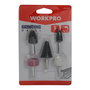 Workpro Juego de 5 Cabezales de Muela Mini para Metal y Hierro Fundido, Vástago Ø6 mm, Material Óxido de Aluminio, para Afilado Rápido