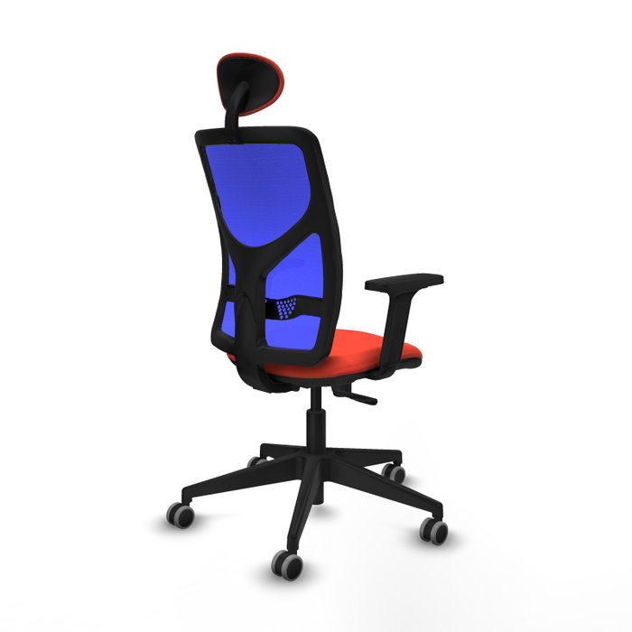 PIQUERAS Y CRESPO Silla de oficina Motilla con mecanismo Sincro, Naranja oscuro y Azul PIQUERAS Y CRESPO Silla de oficina Motilla con mecanismo Sincro, Naranja oscuro y Azul