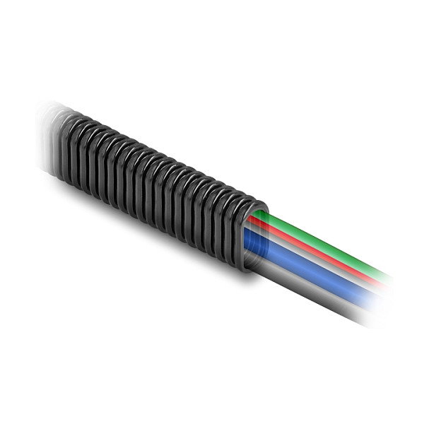 DeLOCK Conducto de protección de cables ovalado flexible 13,6 x 6,3 mm - 10 m negro