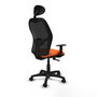 PIQUERAS Y CRESPO Silla de oficina Alocén, Mecanismo Sincro, Naranja/Negro