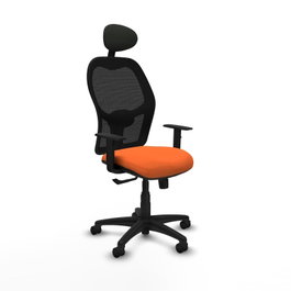 PIQUERAS Y CRESPO Silla de oficina Alocén, Mecanismo Sincro, Naranja/Negro
