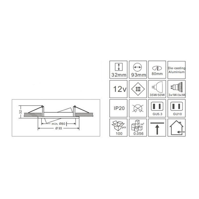 Synergy21 Synergy 21 LED Retrofit GU10 / GX5,3 Deckeneinbausatz D08-blanco Synergy21 Synergy 21 LED Retrofit GU10 / GX5,3 Deckeneinbausatz D08-blanco